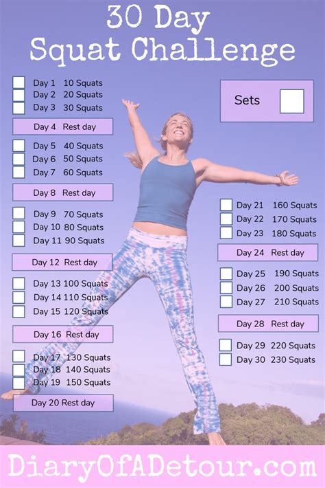 30 Day Squat Challenge Printable