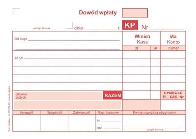 Druk Kp Dow D Wp Aty Kasa Przyjmie Kp Cena Opinie Druki