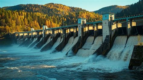 Premium Photo | A hydroelectric dam with flowing water Hydroelectric Dam