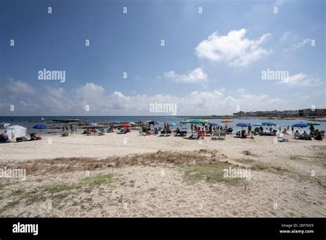 Beach In Torre Santa Sabina Carovigno Apulia Italy Europe Stock