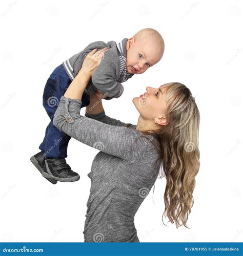 Mother Holds Son On Hands Stock Image Image Of Parenting