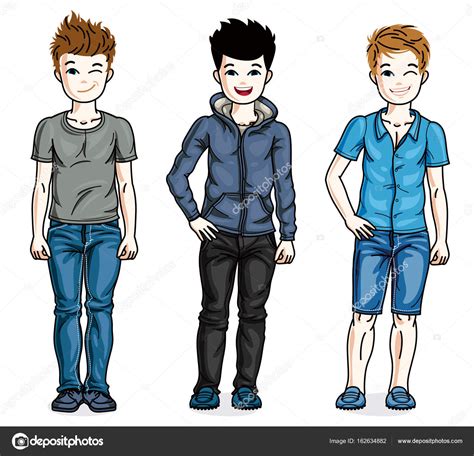 Handsome Cartoon Male Set Stock Vector Image By Ostapius 162634882