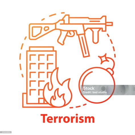 Vetores De Ícone Do Conceito De Terrorismo Idéia De Violência Armada