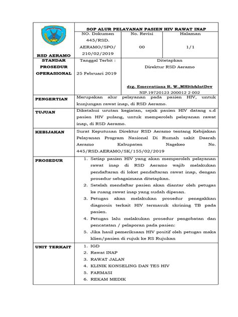 Sop Alur Pelayanan Pasien Hiv Rawat Inap Pdf