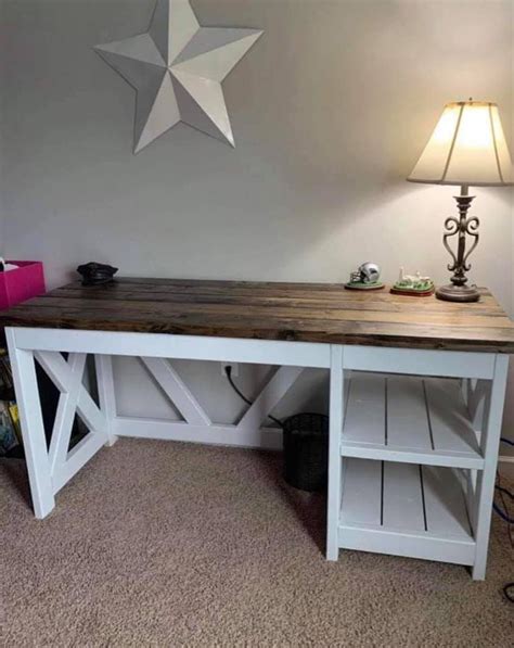 Handcrafted Desk With Shelves, Real Wood, Custom Farmhouse Desk - Etsy