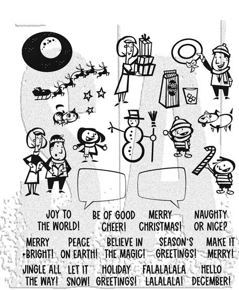 Tim Holtz Cling Stamps 7x8 5 Christmas Cartoons 691835439204