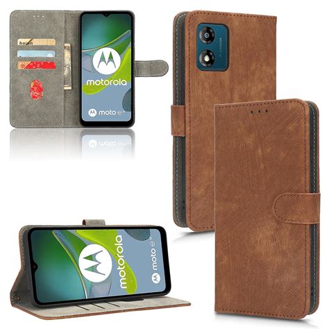 Case For Motorola Moto E13 Rfid Blocking Flip Cover Magnetic Wallet Compatible With Motorola