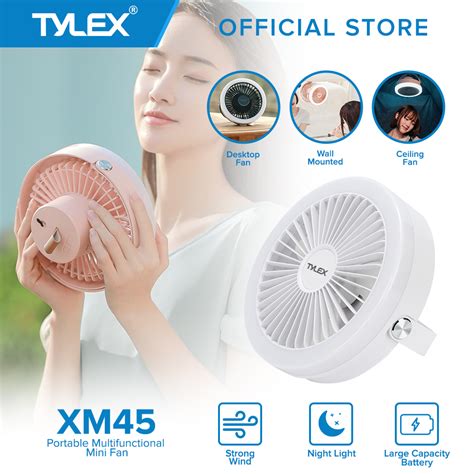 Tylex Xm Portable Multifunctional Fan With Led Light Low Noise