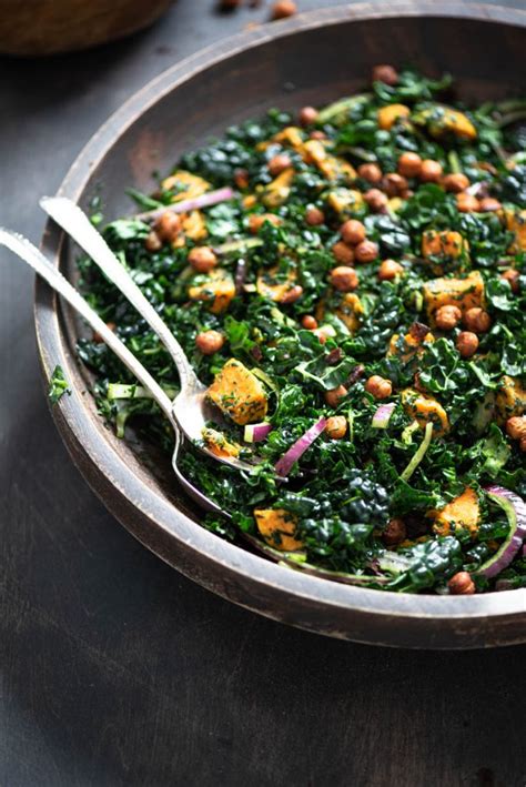 Sweet Potato Kale Salad With Roasted Chickpeas No Dairy No Cry