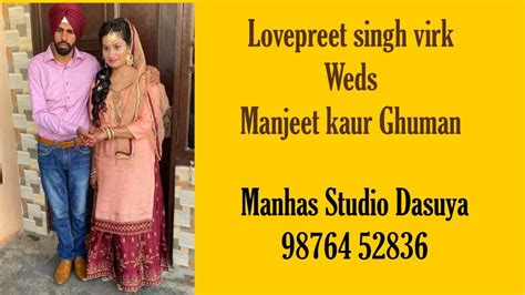 Lovepreet Singh Virk Weds Manjeet Kaur Ghuman Manhas Studio 98764