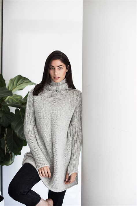 Oversized Chunky Knit Alpaca Woman Sweater Roseuniquestyle Sweaters