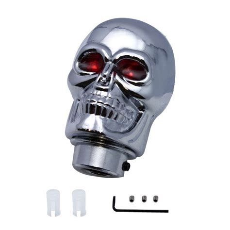 Chrome Skull Red Eyes Handle Gear Shift Knob Lever Column Floor Shifter