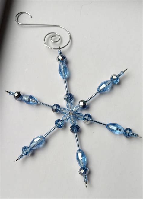 Glass Beaded Snowflake Ornament Beaded Snowflakes Ornament Christmas