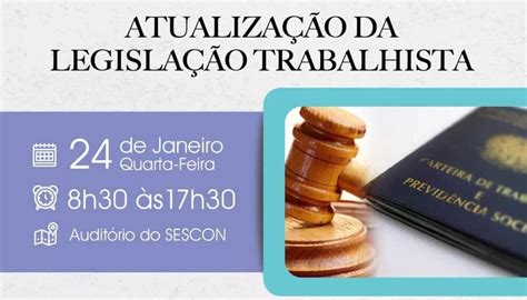 Curso Atualiza O Da Legisla O Trabalhista Sistema Fenacon