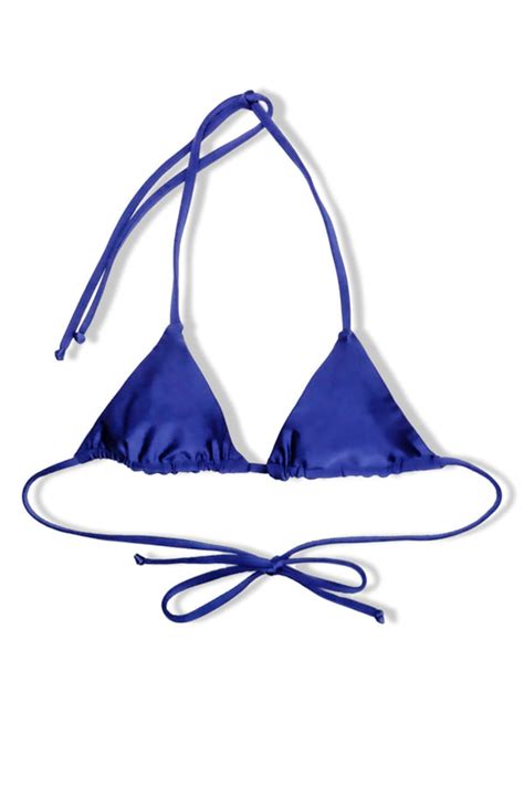 Blue Triangle Bikini Top Sexy Bikini Swimwear Blue Bikini Etsy