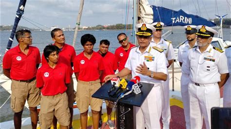 INS Tarinis 2 Women Sailors Welcomed Back After Goa Rio De Janeiro