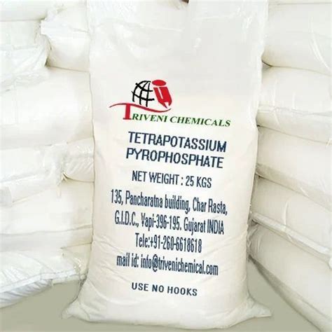 Powder White Crystal Tetrapotassium Pyrophosphate 25 Kgs At Best Price