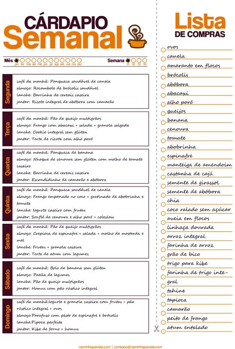 Baixe Grátis Planner Cardápio Semanal Para Imprimir