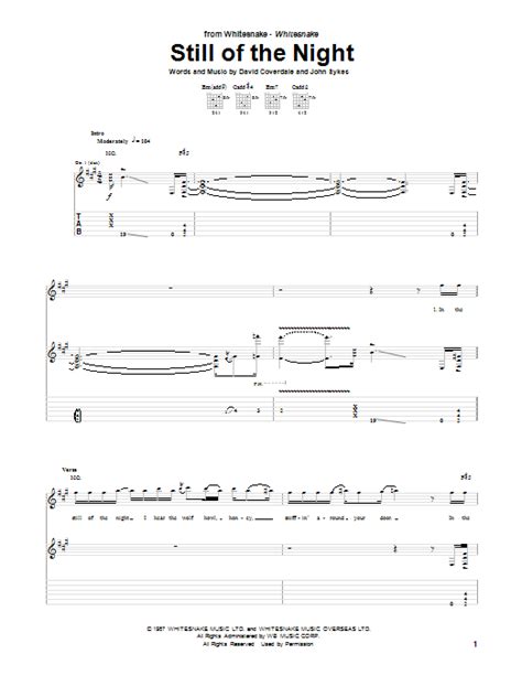 Still Of The Night by Whitesnake - Guitar Tab - Guitar Instructor