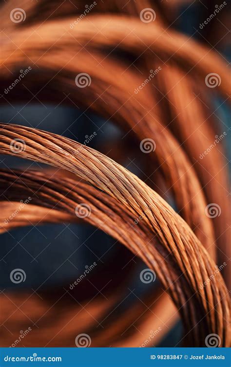 Braided Copper Cables Stock Image Image Of Cable Factory 98283847