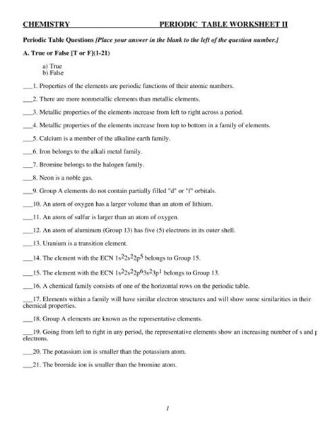 Atoms And The Periodic Table Worksheet Answers Worksheet Education