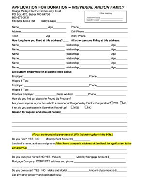 Fillable Online Round Up Application Form Osage Valley Electric