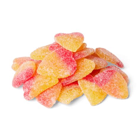 Fizzy Peach Hearts Bulk Bag 1kg Halal Sweets Company