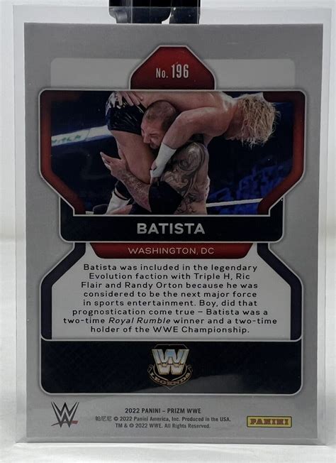 Panini Prizm Wwe Silver Prizm Batista For Sale Online Ebay