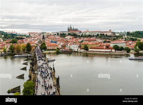 view   town bridge tower   historical charles bridge
