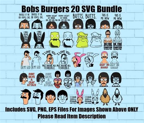 Bobs Burgers Svg Png Eps File Bundle Cricut Digital Etsy