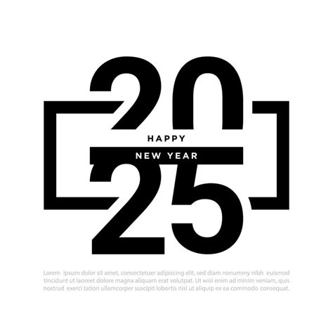 Happy New Year 2025 Text Design 42663990 Vector Art At Vecteezy