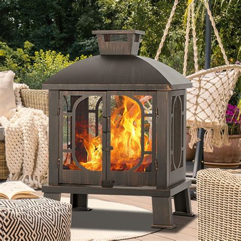 Panovue 45 H×31w Metal Chiminea Fire Pit With Grill