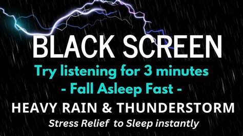 Heavy Rain And Thunderstorm Try Listening For 3 Minutes Fall Asleep