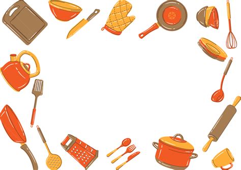 Kitchen Utensils Kitchenware Vector Hd PNG Images Frame With Kitchen