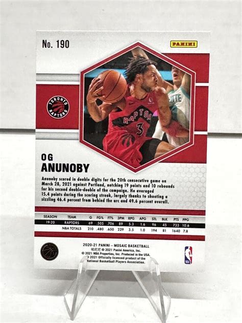 Panini Mosaic Basketball Og Anunoby Toronto Raptors Ebay