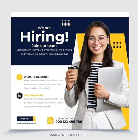 Premium Vector Template For The Recruitment Advertisement Job Posting