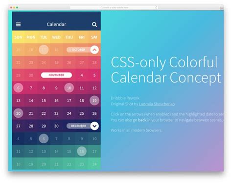 Html Calendar Designs To Easily Organize Goals Events