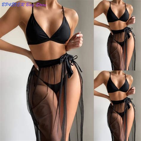 Feitong Bikini Bandage Negro Para Mujer Traje De Ba O Sexy Con Realce