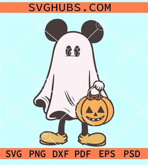 Mickey Ghost Halloween Svg Png Mickey Ghost Pumpkin Svg Disney Halloween Svg Png Eps Dxf