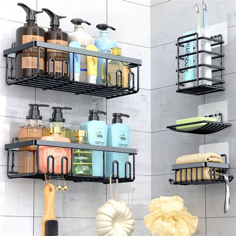 Shower Caddy 5 Pack Adhesive Shower Organizer For Bathroom