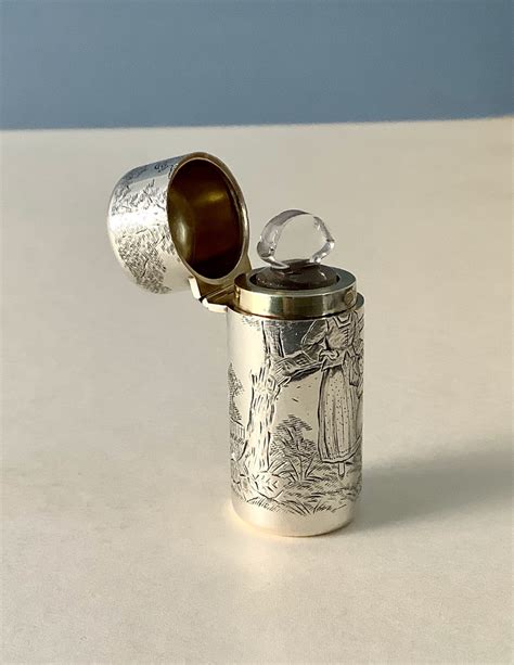 Antique Silver Perfume Scent Bottle Kate Greenaway