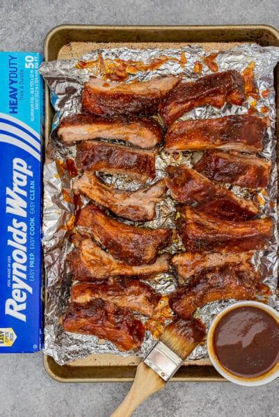 Easy And Quick Grilled Foil Wrapped Ribs With Peanut Butter On Top