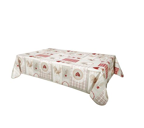 Nappe Ronde En Toile Cir E Campagne Poules Diam Cm Rouge