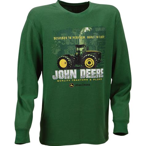 John Deere Built To Last Long Sleeve Thermal Shirt — Green Long