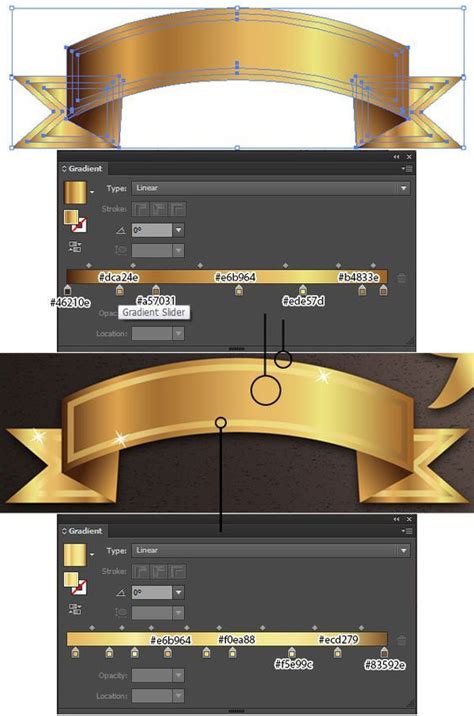 Gold Ribbon Banner Vector Tutorial | Vectips: | Graphic design tips ...