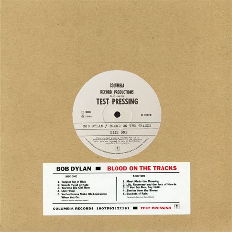 Bob Dylan - Blood on the Tracks - Test Pressing - Reviews - Album of ...