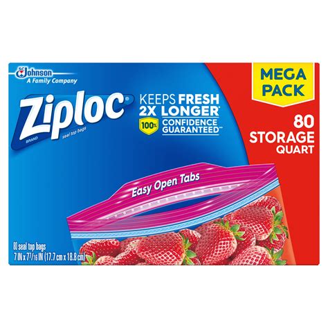 Ziploc Storage Bags 1 Quart 80 Ct