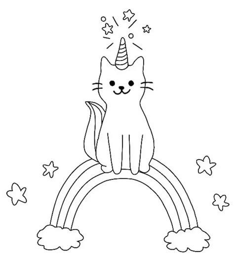 Cute Unicorn Cat F Rbung Seite Kostenlose Druckbare Malvorlagen F R