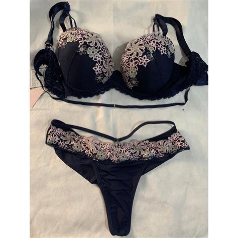 Conjunto De Lingerie Azul Marinho Shopee Brasil