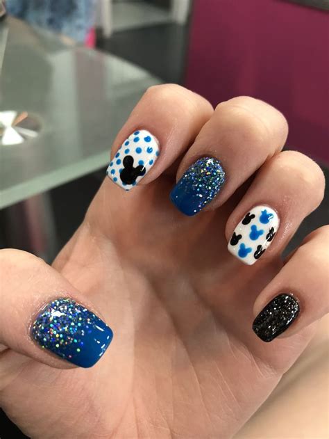 Blue Disney Mickey Mouse Nails Disney Acrylic Nails Mickey Nails